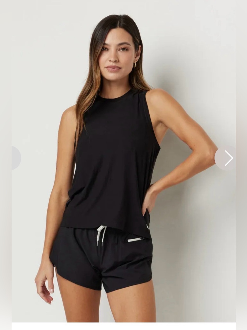 Vuori Womenβs Energy Top Long Black , size XL